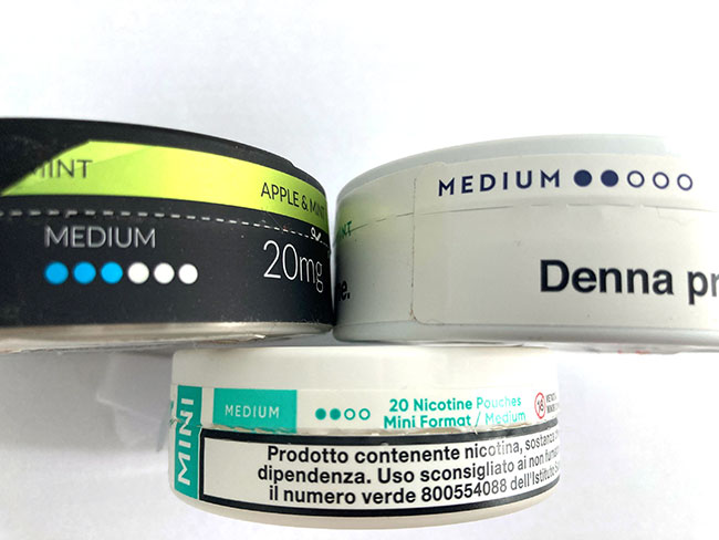 sacchetti gradazione nicotina